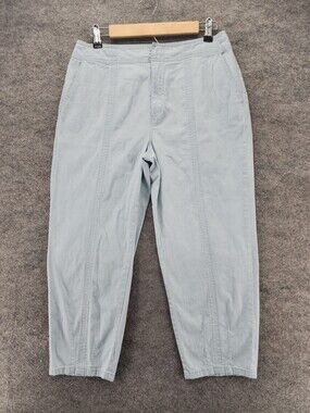 Soft Surrounds Pants Womens Petite Small Light Blue Chino Crop High Rise 30x22"